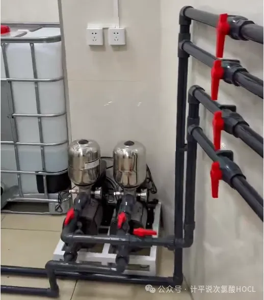 Is it necessary to add additional water switching when using slightly acidic hypochlorous acid water for disinfection of the water system in dental chairs?