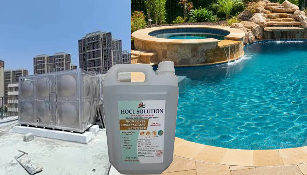 Feasibility study on the use of pure hypochlorous acid disinfectant in cleaning live water tanks (pools)